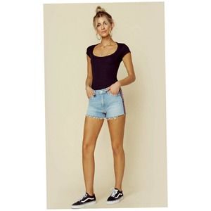 Mother Superior Easy Does It Denim Cutoff Shorts